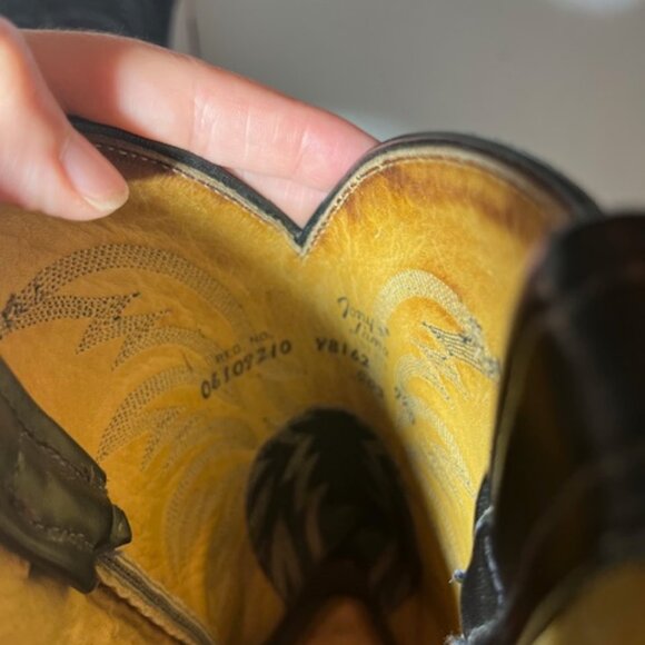 Women's Tony Llama Exotic Lizard Leather Black Cowboy Boots Sz 9.5D - Picture 5 of 11